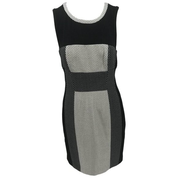 Yoana Baraschi Polka Dot Sleeveless Sheath Dress Size 6 Anthro Stretch Knit - Picture 4 of 10
